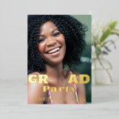 MODERN FOTO AFSTUDEERDER PARTIJ FOLIE UITNODIGING (Staand Voorkant)