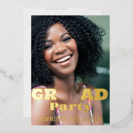 MODERN FOTO AFSTUDEERDER PARTIJ FOLIE UITNODIGING
