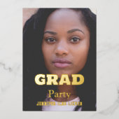 MODERN FOTO AFSTUDEERDER PARTIJ FOLIE UITNODIGING (Voorkant)