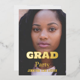 MODERN FOTO AFSTUDEERDER PARTIJ FOLIE UITNODIGING