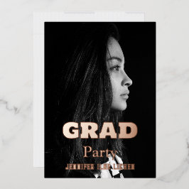 MODERN FOTO AFSTUDEERDER PARTIJ FOLIE UITNODIGING