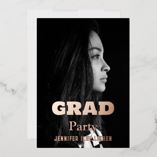 MODERN FOTO AFSTUDEERDER PARTIJ FOLIE UITNODIGING (Envelop)