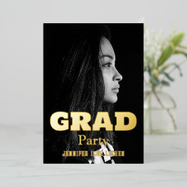 MODERN FOTO AFSTUDEERDER PARTIJ FOLIE UITNODIGING