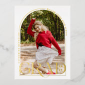 Modern Foto Afstuderen Aankondiging Folie Briefkaa (Voorkant)