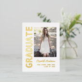 Modern Foto Afstuderen Aankondiging Folie Briefkaa (Staand Voorkant)