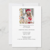 Modern Foto Afstuderen Announcement Black Aankondiging (Achterkant)