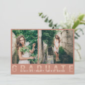Modern Foto Afstuderen Announcement Blush Aankondiging (Staand voorkant)