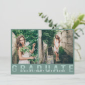 Modern Foto Afstuderen Announcement Groen Aankondiging (Staand voorkant)