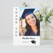 Modern foto-afstuderen bedankkaart (Staand voorkant)