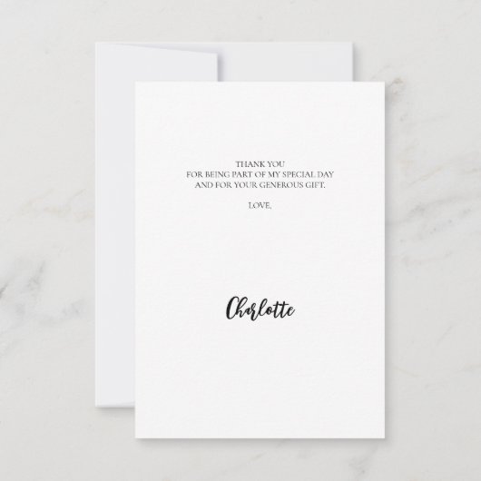 Modern foto-afstuderen bedankkaart (Achterkant)