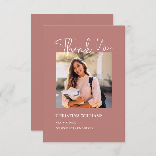 Modern Foto Afstuderen Bedankt (Voorkant / Achterkant)