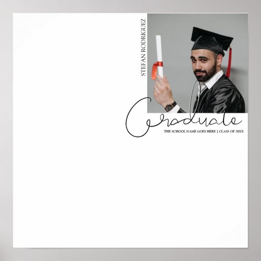Modern Foto Afstuderen Guest Message Poster (Voorkant)