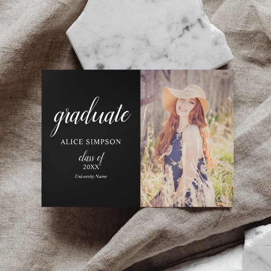 Modern Foto Afstuderen Tri-Fold Announcement Drieluik Aankondiging