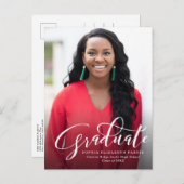 Modern foto-afstuderen uitnodiging briefkaart (Voorkant / Achterkant)