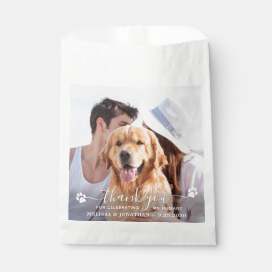 Modern foto bedankt Pet Dog Treat Wedding Bedankzakje (Voorkant)