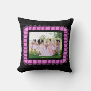 Modern Foto Best Friends Bridal Lace Paars BFF Kussen