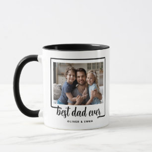 Modern Foto Beste Papa Ooit Zwart Mok