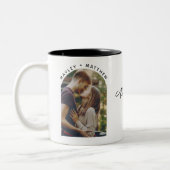 Modern foto beter samen script tweekleurige koffiemok (Links)