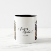 Modern foto beter samen script tweekleurige koffiemok (Center)