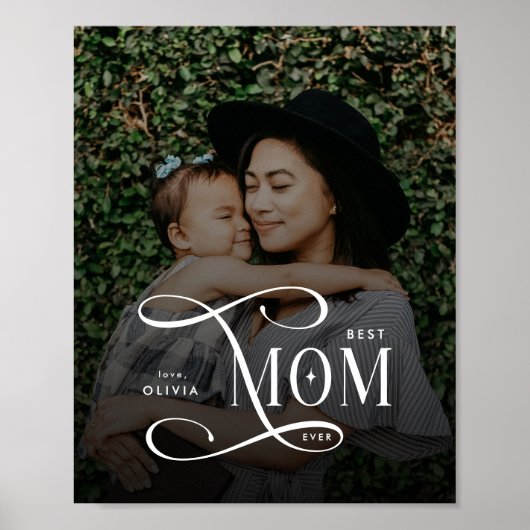 Modern Foto Cadeau Moederdag Beste Moeder Ooit Poster (Voorkant)