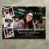 Modern foto-collage afstudeerfeest bord poster