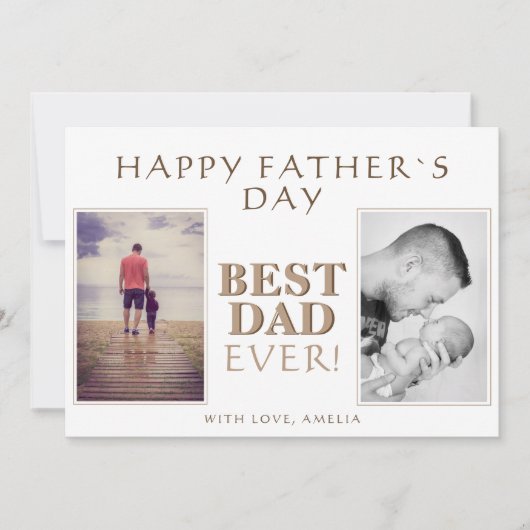 Modern Foto Collage Beste vader op vaderdag Kaart (Voorkant)