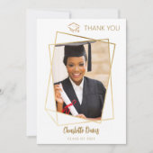 Modern foto eenvoudig afstuderen bedankkaart (Voorkant)