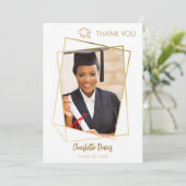 Modern foto eenvoudig afstuderen bedankkaart (Staand voorkant)