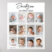 Modern foto eerste jaar mijlpaal bord poster (Voorkant)