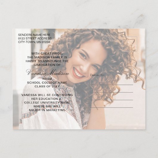 Modern | Foto Elegant Script Terracotta Red 2 Briefkaart (Achterkant)