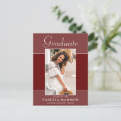 Modern | Foto Elegant Script Terracotta Red 2 Briefkaart (Staand voorkant)