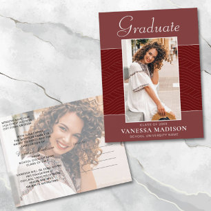 Modern   Foto Elegant Script Terracotta Red 2 Briefkaart