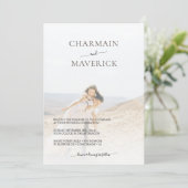 Modern Foto Elegant Wedding Invitation Kaart (Staand voorkant)
