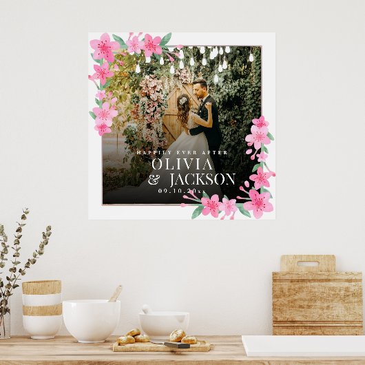 Modern Foto Elegant Wedding Poster (Keuken)