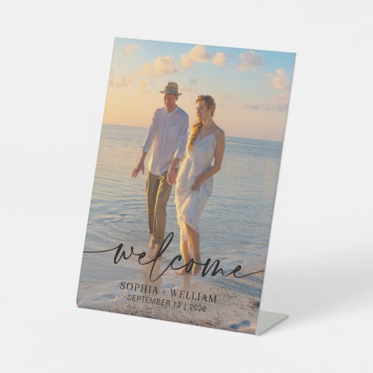 Modern Foto Elegant Wedding Poster Reclamebord Met Voetstuk (Voorkant)