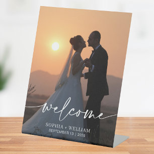 Modern Foto Elegant Wedding Poster Reclamebord Met Voetstuk