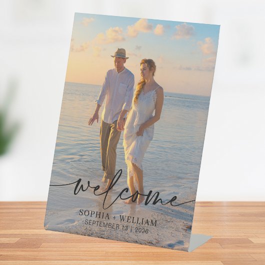 Modern Foto Elegant Wedding Poster Reclamebord Met Voetstuk