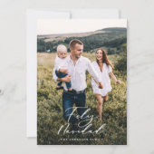 Modern foto feliz navidad elegant script feestdagenkaart (Voorkant)