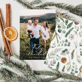 Modern foto feliz navidad elegant script feestdagenkaart