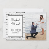 Modern Foto Funny, vroeg ze Verloving te zeggen Save The Date (Voorkant)