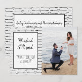 Modern Foto Funny, vroeg ze Verloving te zeggen Save The Date (Voorkant / Achterkant)