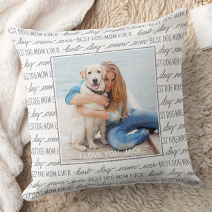 Modern Foto Gray Dog mama Kussen