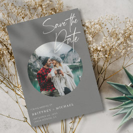 Modern Foto Gray Save The Date