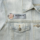 Modern Foto ID Zilver Naamplaatje (In situ)