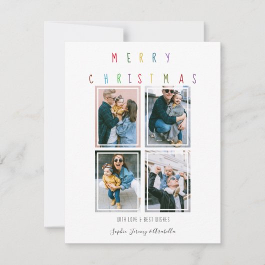 Modern | Foto kerstfeestdag met collage Feestdagenkaart (Voorkant)