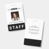 Modern foto logo bedrijf personeels-ID Badge (Voor- en achterkant)