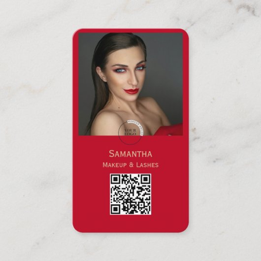Modern foto make-up visitekaartje logo barcode (Voorkant)