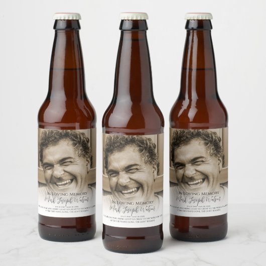 Modern foto Memorial Bier Etiket (Flessen)
