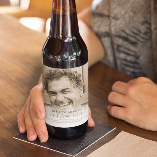 Modern foto Memorial Bier Etiket