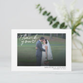 Modern foto met handschrift bedankkaart (Staand voorkant)